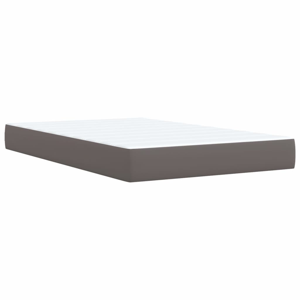 Boxspring met matras kunstleer grijs 120x200 cm is nu te koop bij PeponiXL, paradijselijk wonen!