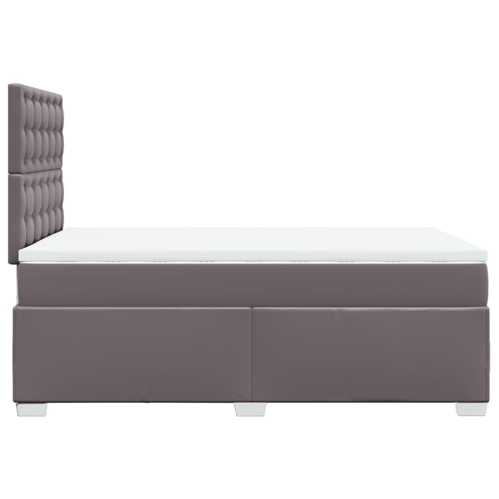 Boxspring met matras kunstleer grijs 120x200 cm is nu te koop bij PeponiXL, paradijselijk wonen!