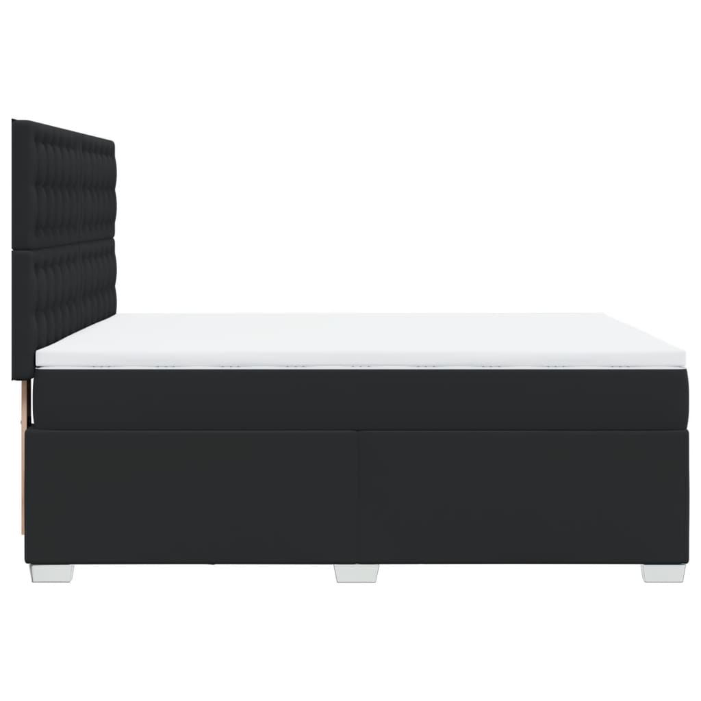 Boxspring met matras kunstleer zwart 140x190 cm is nu te koop bij PeponiXL, paradijselijk wonen!