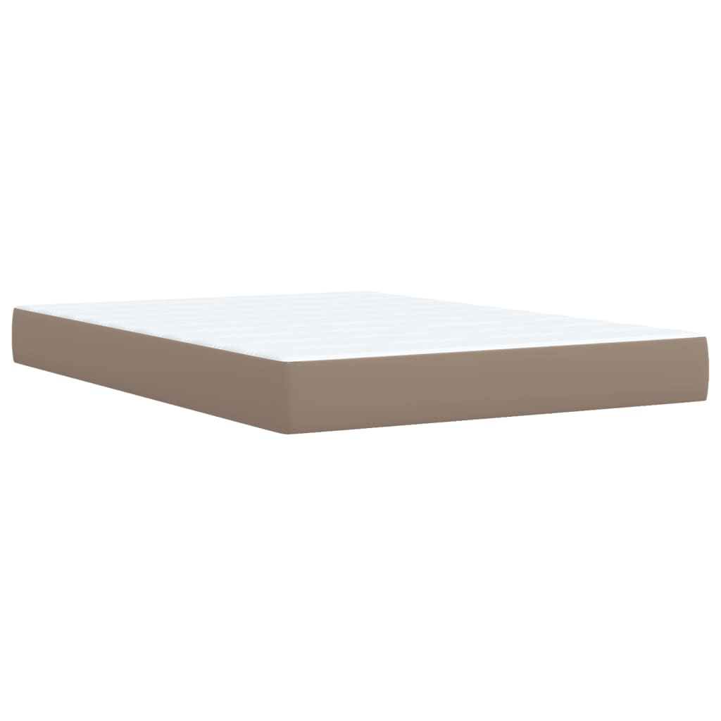 Boxspring met matras kunstleer cappuccinokleurig 140x190 cm is nu te koop bij PeponiXL, paradijselijk wonen!