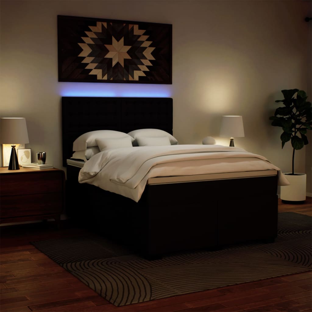 Boxspring met matras kunstleer zwart 140x200 cm is nu te koop bij PeponiXL, paradijselijk wonen!