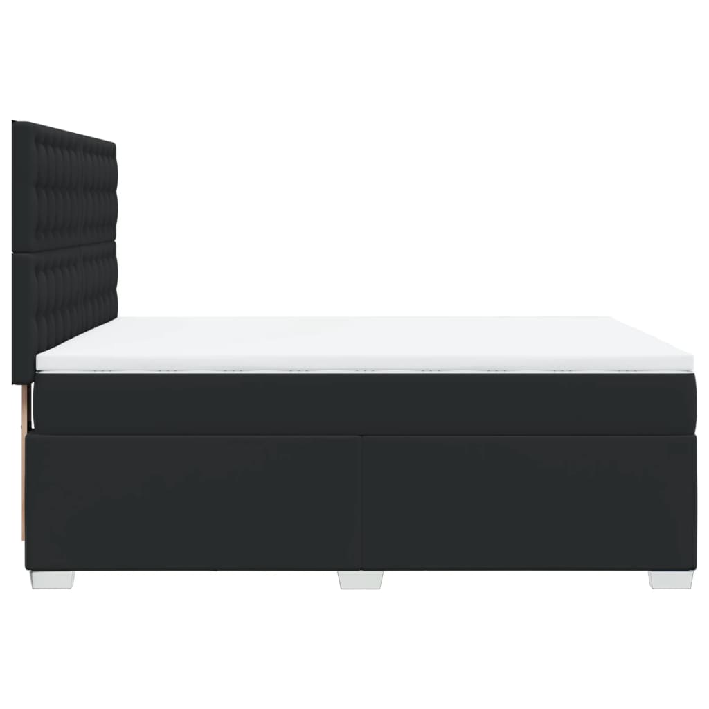 Boxspring met matras kunstleer zwart 140x200 cm is nu te koop bij PeponiXL, paradijselijk wonen!