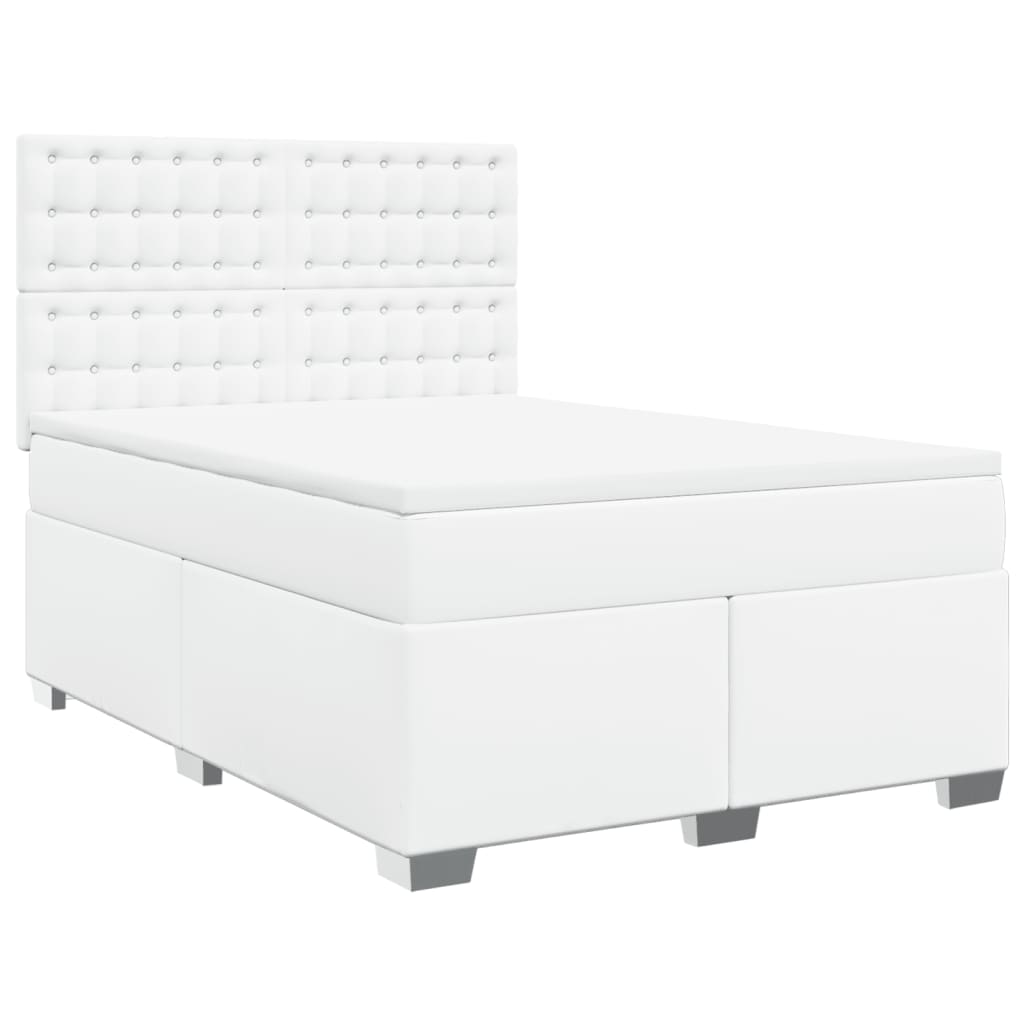 Boxspring met matras kunstleer wit 160x200 cm is nu te koop bij PeponiXL, paradijselijk wonen!