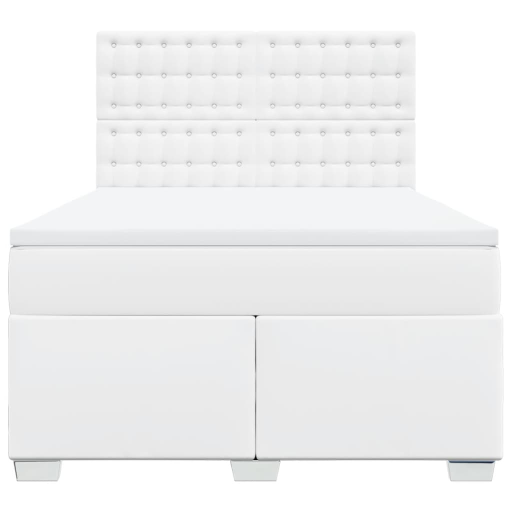 Boxspring met matras kunstleer wit 160x200 cm is nu te koop bij PeponiXL, paradijselijk wonen!