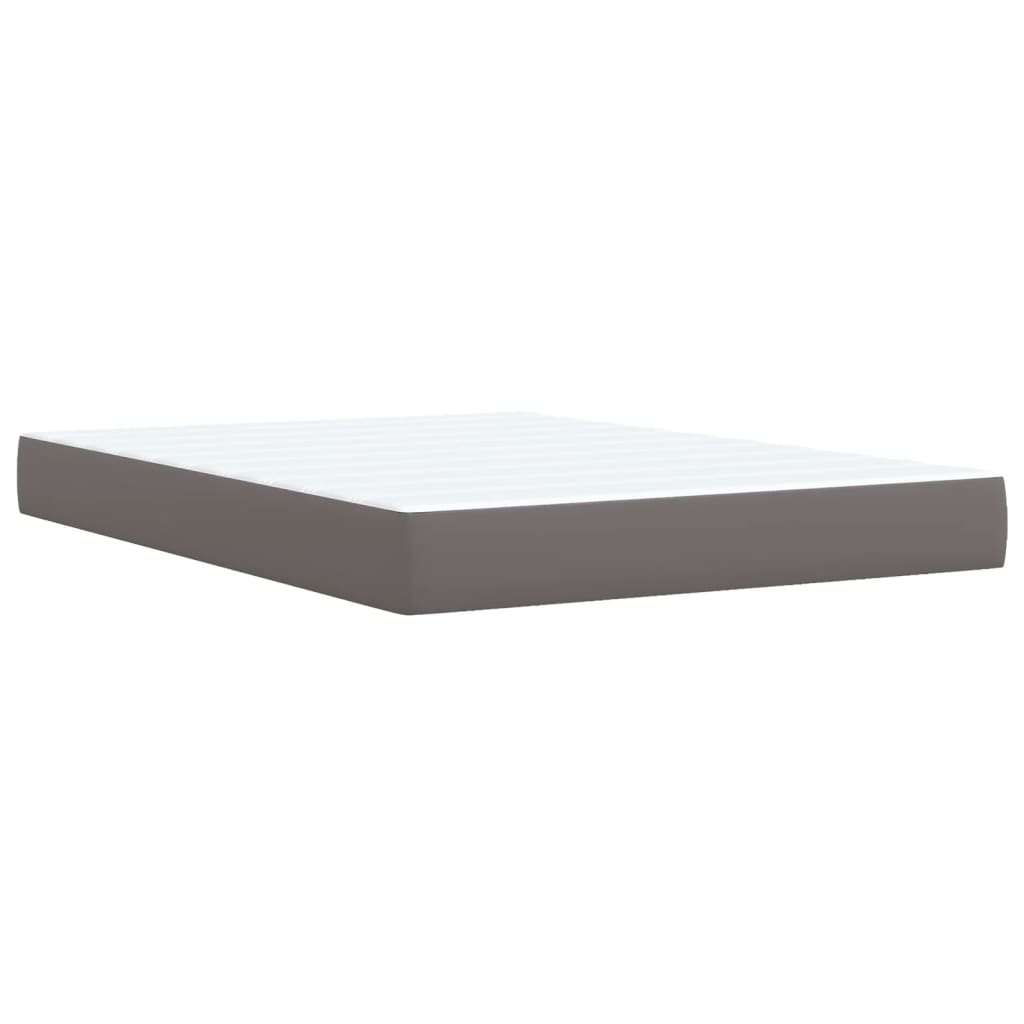 Boxspring met matras kunstleer grijs 160x200 cm is nu te koop bij PeponiXL, paradijselijk wonen!