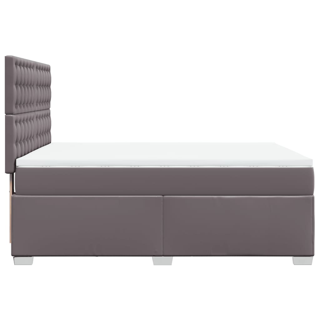 Boxspring met matras kunstleer grijs 160x200 cm is nu te koop bij PeponiXL, paradijselijk wonen!