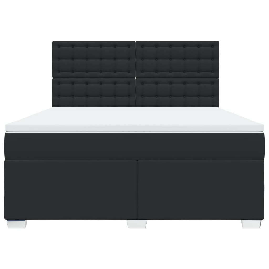 Boxspring met matras kunstleer zwart 180x200 cm is nu te koop bij PeponiXL, paradijselijk wonen!