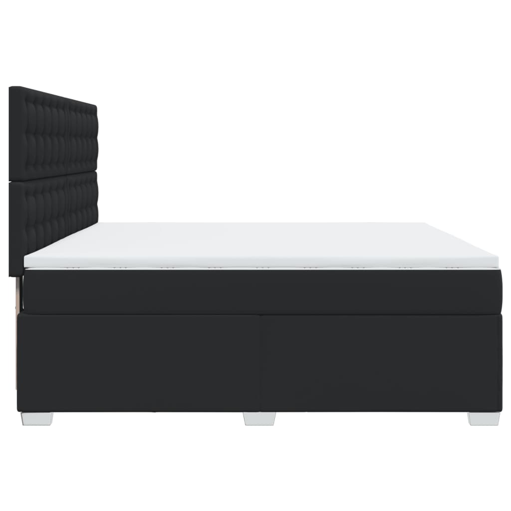 Boxspring met matras kunstleer zwart 180x200 cm is nu te koop bij PeponiXL, paradijselijk wonen!