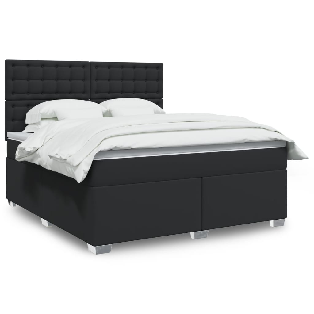 Boxspring met matras kunstleer zwart 180x200 cm is nu te koop bij PeponiXL, paradijselijk wonen!