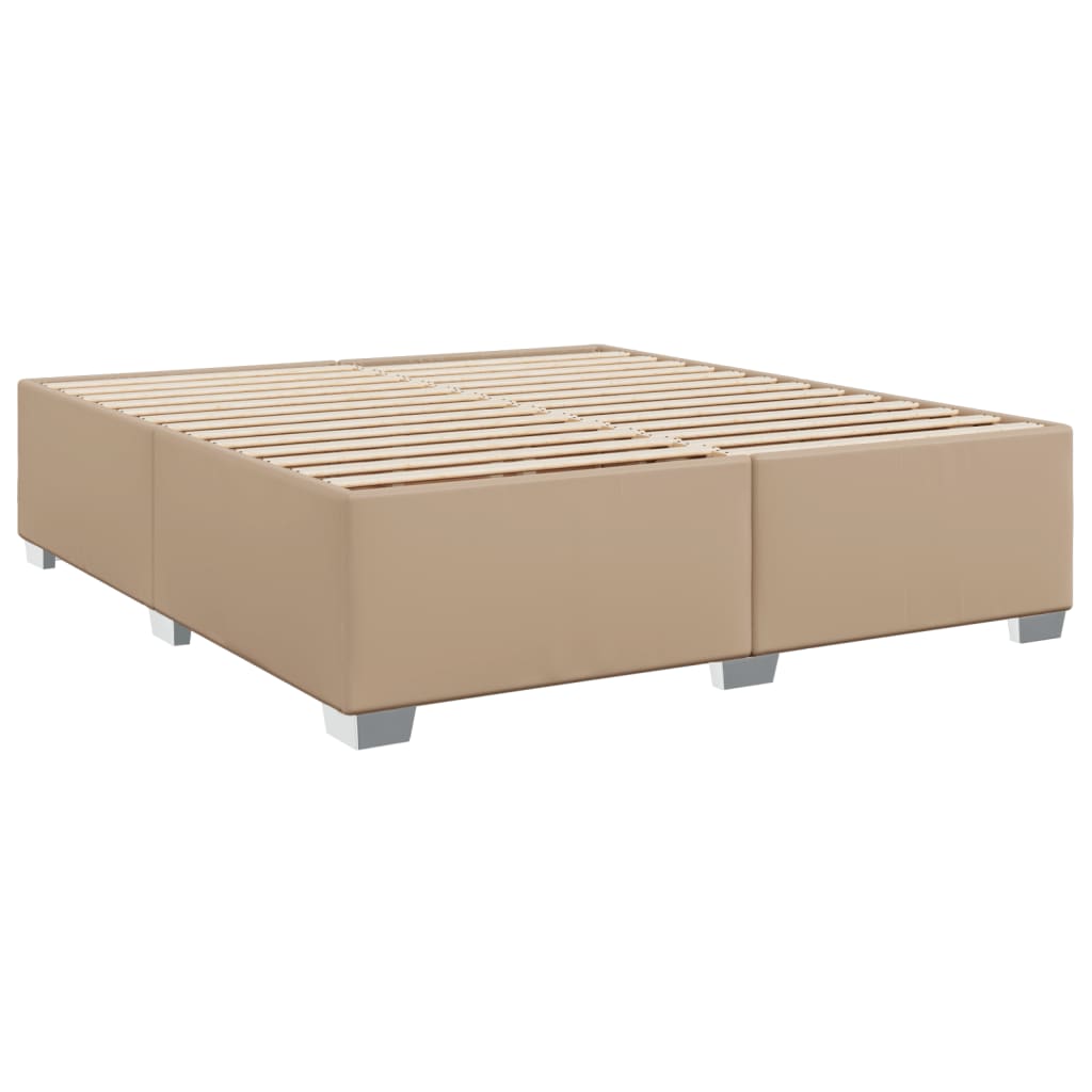 Boxspring met matras kunstleer cappuccinokleurig 180x200 cm is nu te koop bij PeponiXL, paradijselijk wonen!