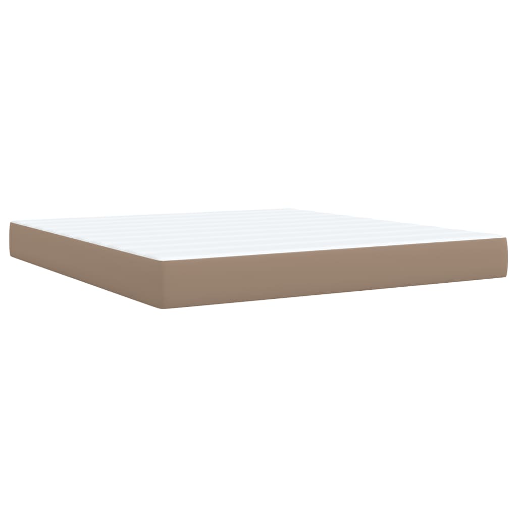 Boxspring met matras kunstleer cappuccinokleurig 180x200 cm is nu te koop bij PeponiXL, paradijselijk wonen!