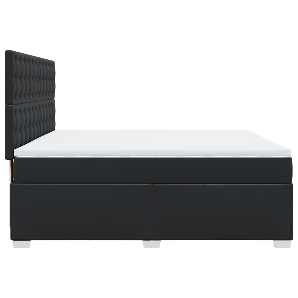 Boxspring met matras kunstleer zwart 200x200 cm is nu te koop bij PeponiXL, paradijselijk wonen!