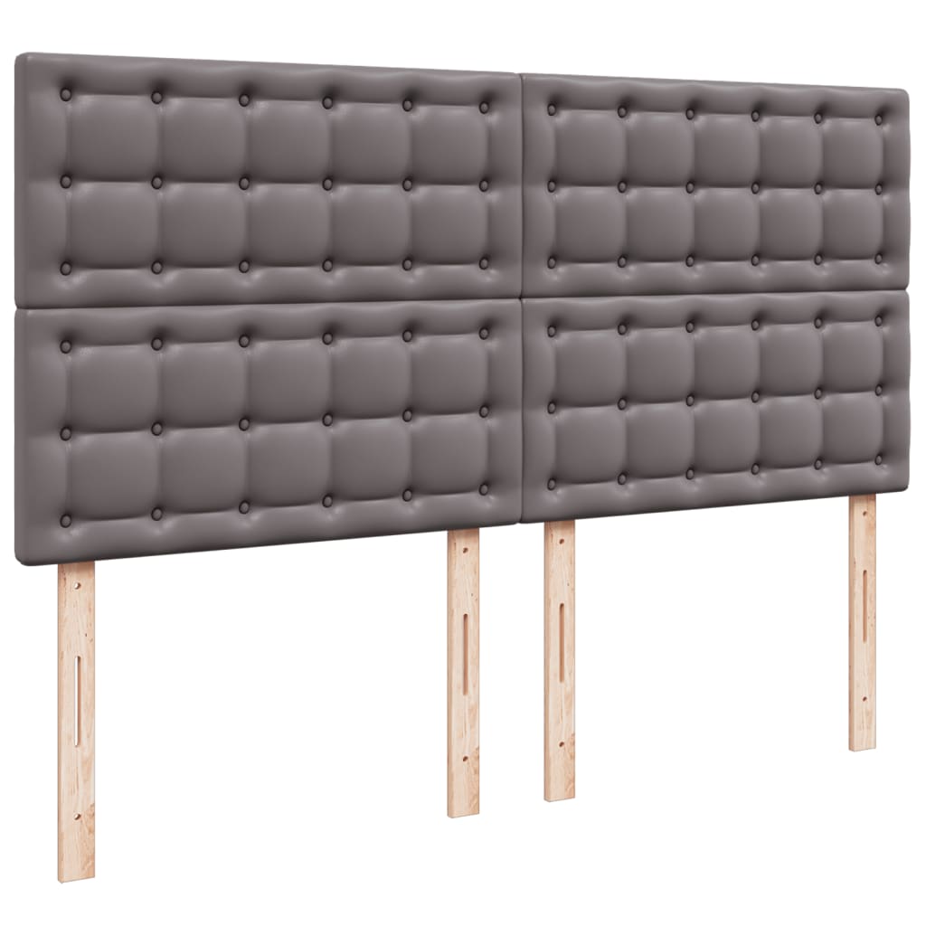 Boxspring met matras kunstleer grijs 200x200 cm is nu te koop bij PeponiXL, paradijselijk wonen!