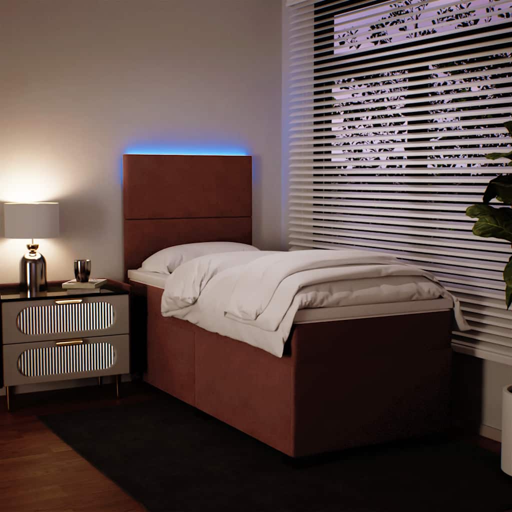 Boxspring met matras fluweel roze 80x200 cm is nu te koop bij PeponiXL, paradijselijk wonen!