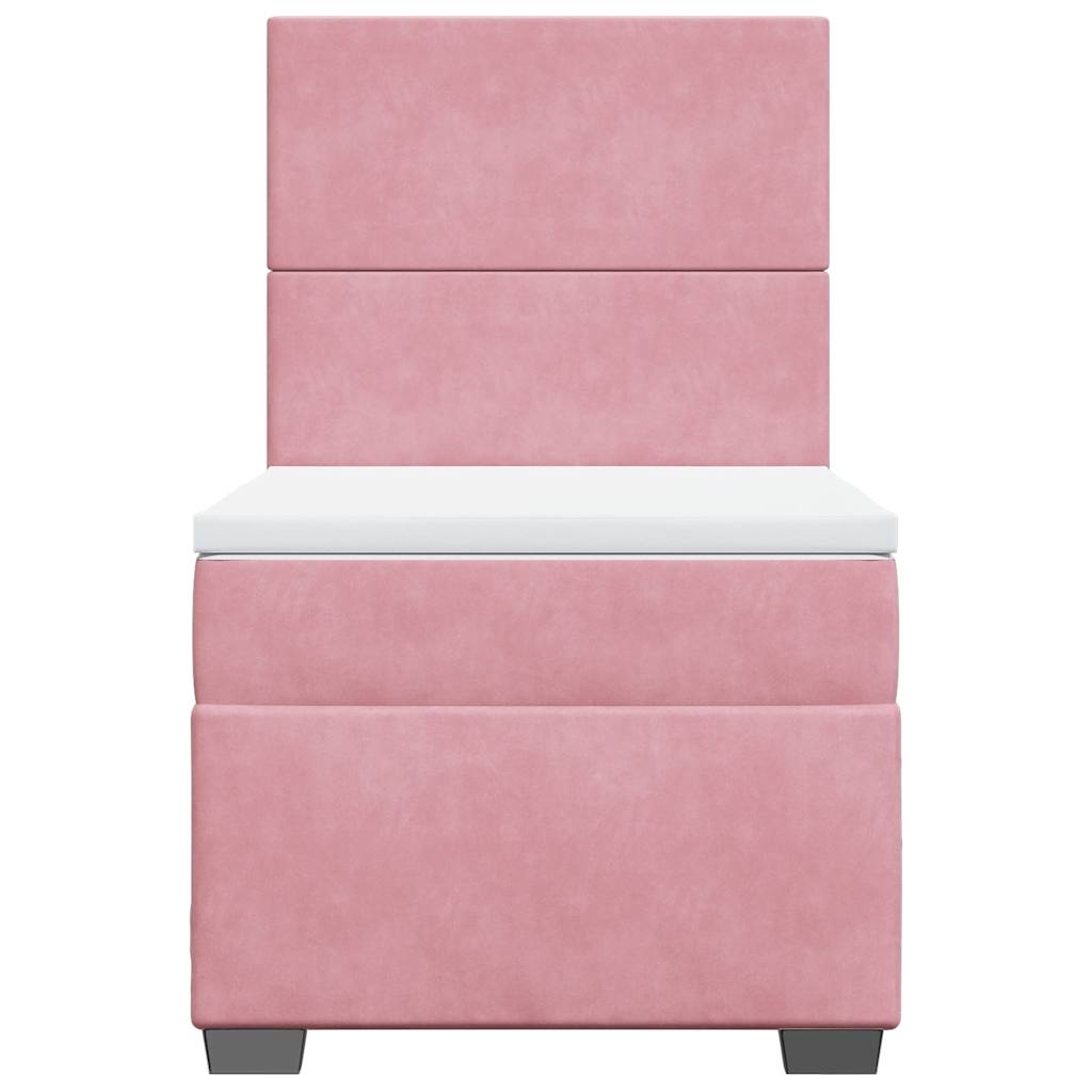 Boxspring met matras fluweel roze 80x200 cm is nu te koop bij PeponiXL, paradijselijk wonen!