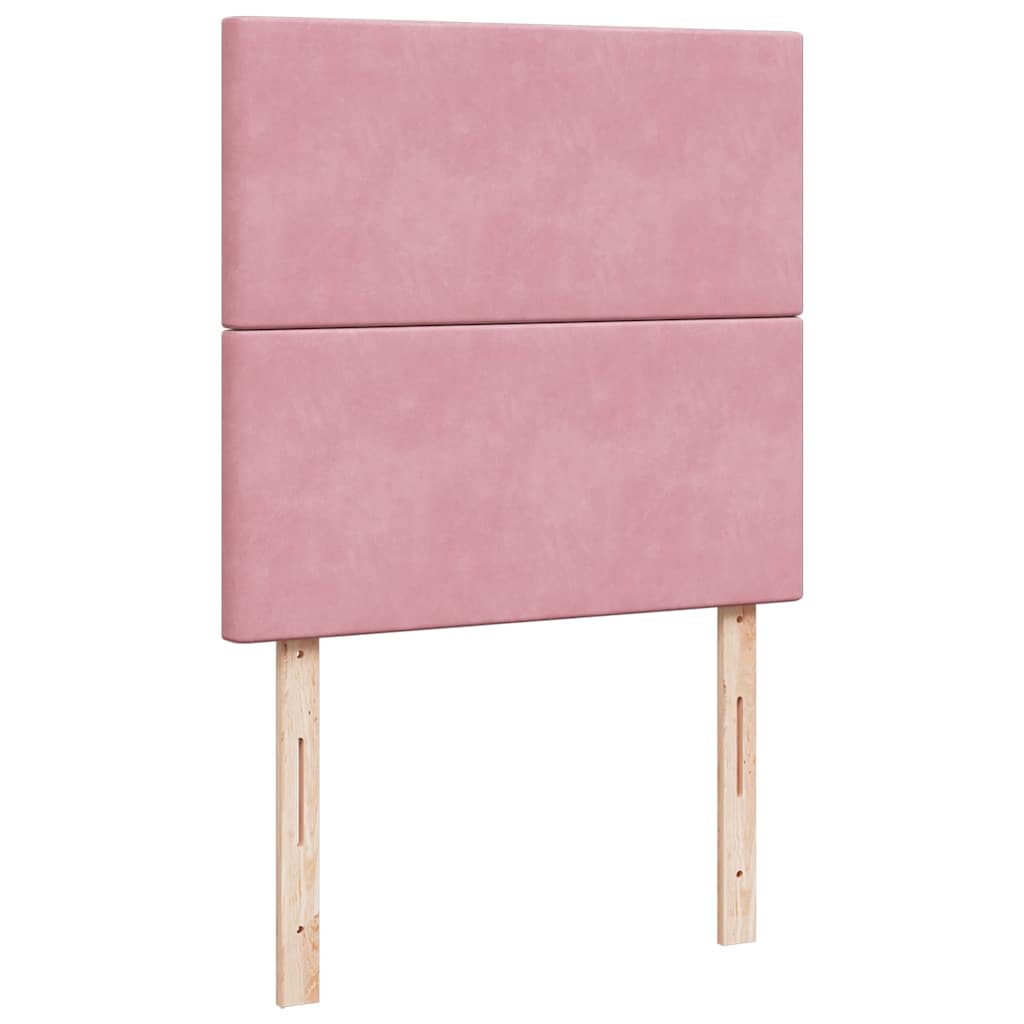 Boxspring met matras fluweel roze 80x200 cm is nu te koop bij PeponiXL, paradijselijk wonen!