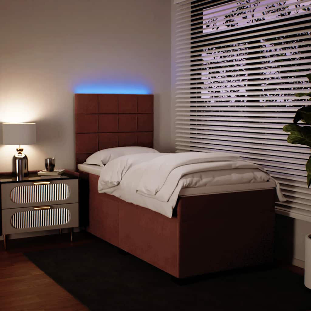 Boxspring met matras fluweel roze 80x200 cm is nu te koop bij PeponiXL, paradijselijk wonen!