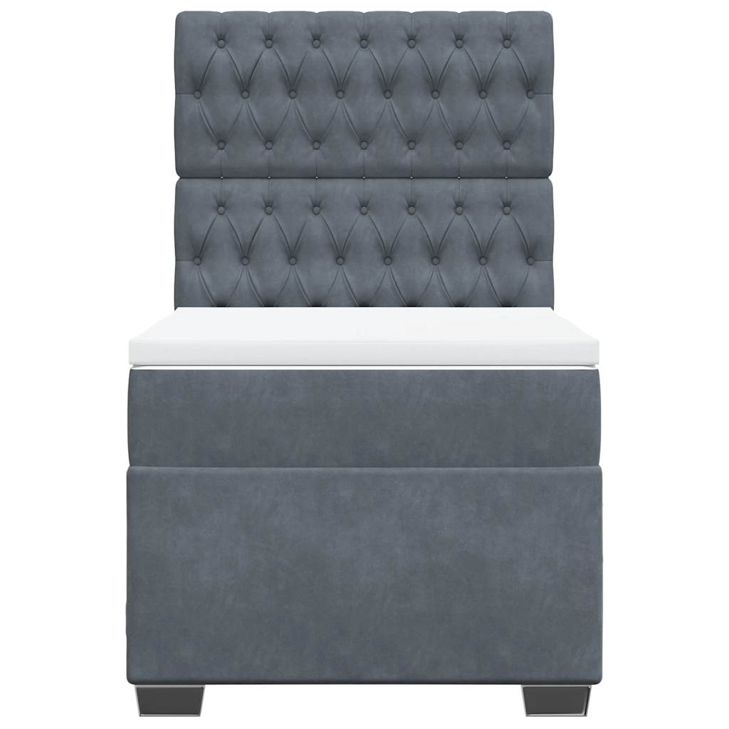 Boxspring met matras fluweel donkergrijs 80x200 cm is nu te koop bij PeponiXL, paradijselijk wonen!