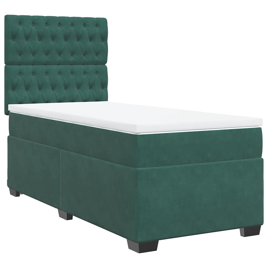 Boxspring met matras fluweel donkergroen 80x200 cm is nu te koop bij PeponiXL, paradijselijk wonen!