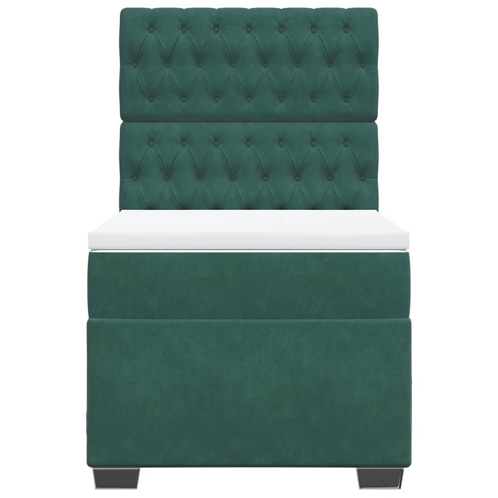 Boxspring met matras fluweel donkergroen 80x200 cm is nu te koop bij PeponiXL, paradijselijk wonen!