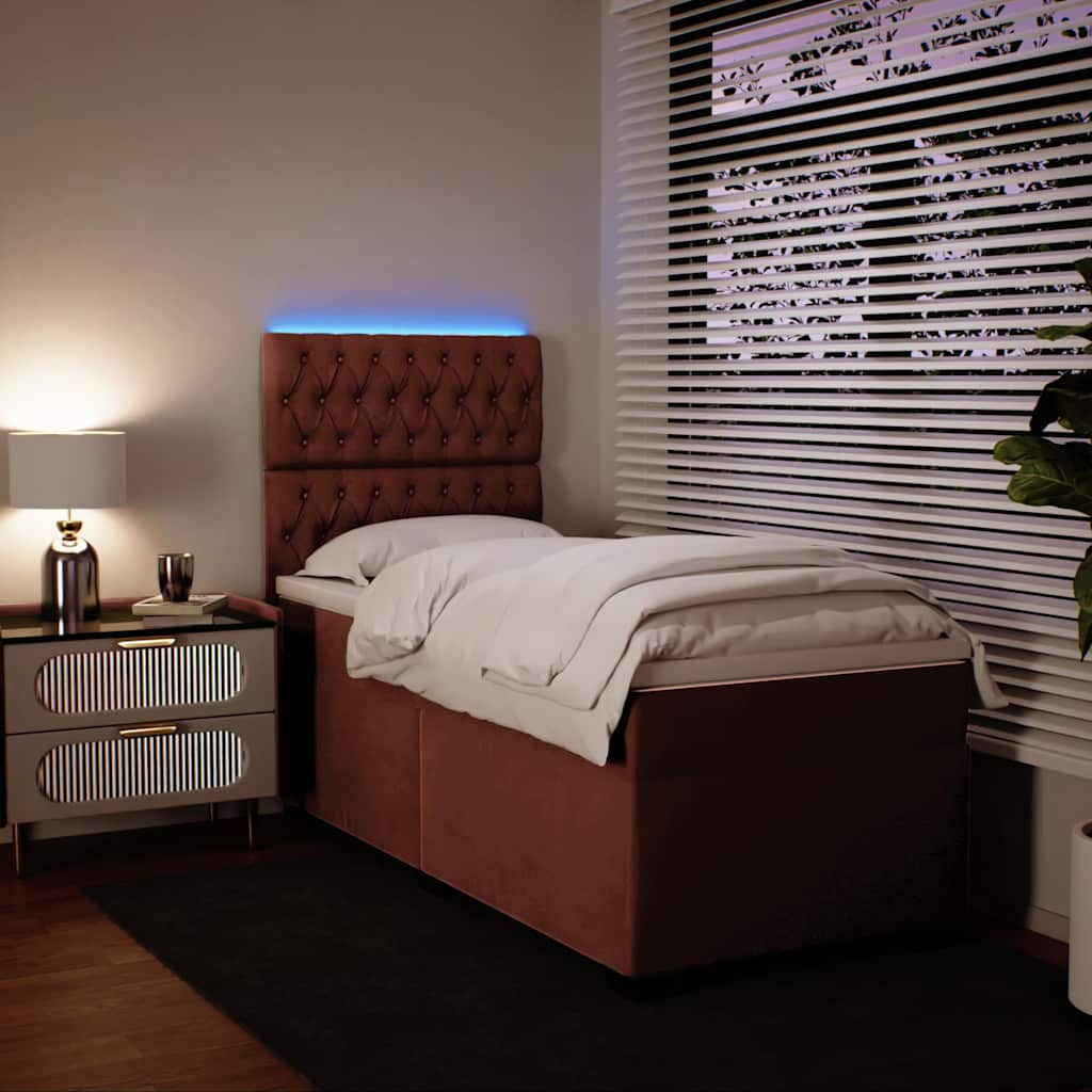 Boxspring met matras fluweel roze 80x200 cm is nu te koop bij PeponiXL, paradijselijk wonen!