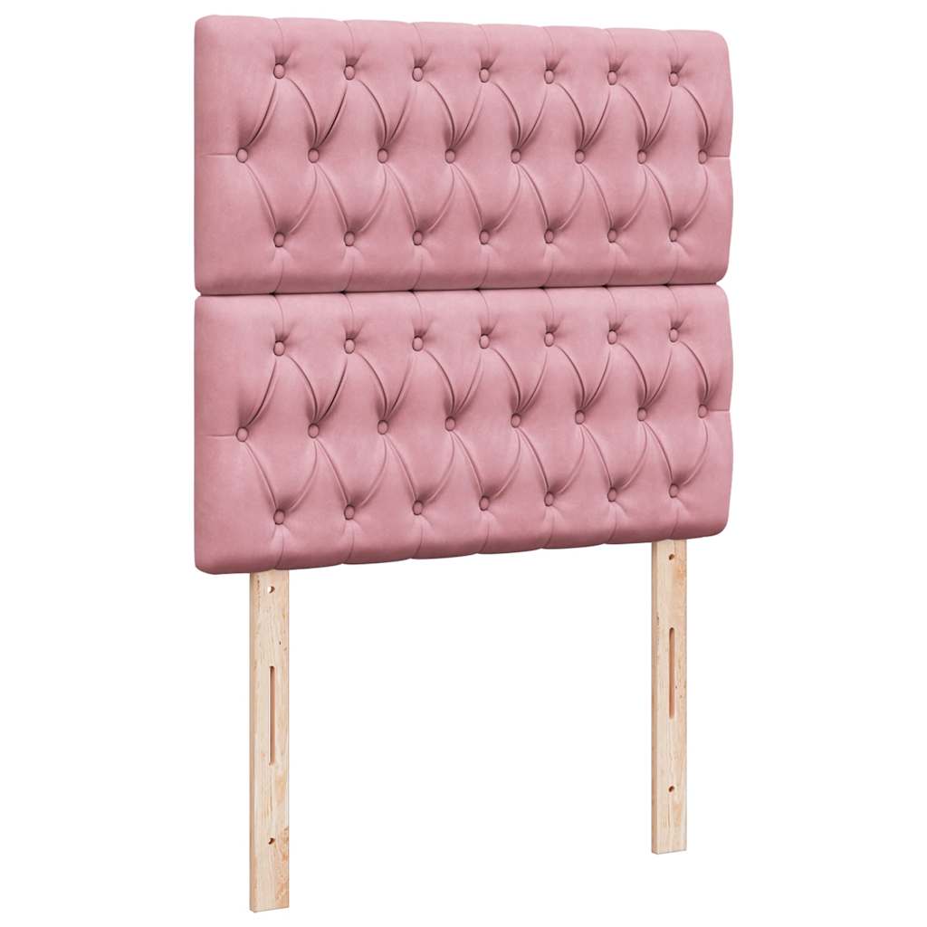 Boxspring met matras fluweel roze 80x200 cm is nu te koop bij PeponiXL, paradijselijk wonen!