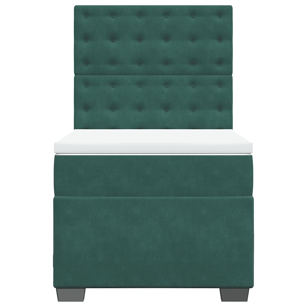 Boxspring met matras fluweel donkergroen 80x200 cm is nu te koop bij PeponiXL, paradijselijk wonen!