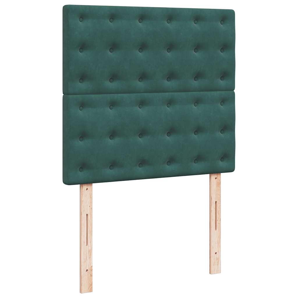 Boxspring met matras fluweel donkergroen 80x200 cm is nu te koop bij PeponiXL, paradijselijk wonen!