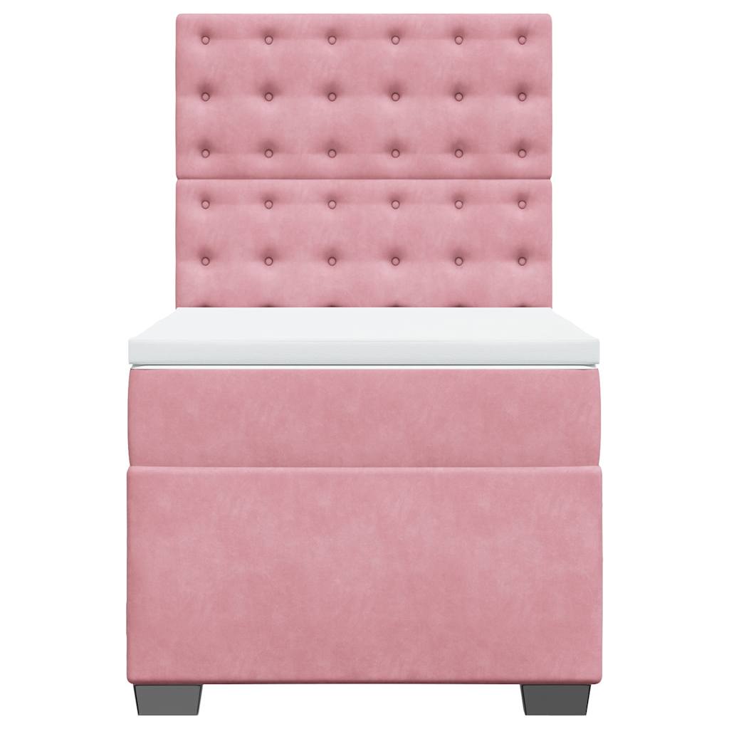 Boxspring met matras fluweel roze 80x200 cm is nu te koop bij PeponiXL, paradijselijk wonen!