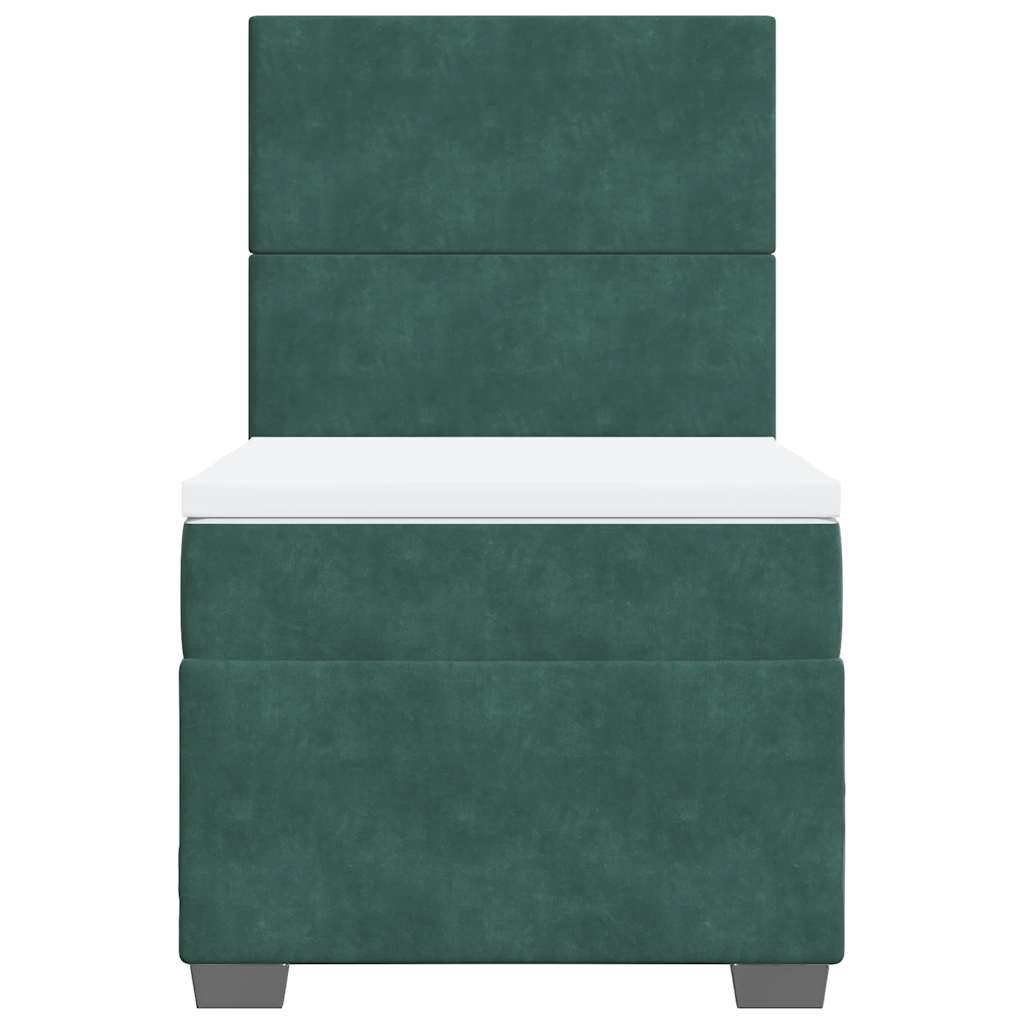 Boxspring met matras fluweel donkergroen 90x190 cm is nu te koop bij PeponiXL, paradijselijk wonen!