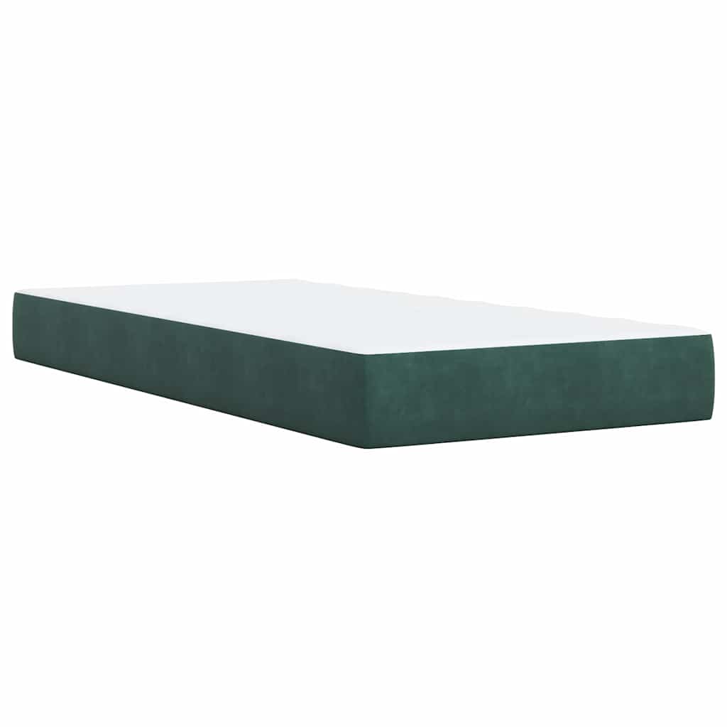Boxspring met matras fluweel donkergroen 90x190 cm is nu te koop bij PeponiXL, paradijselijk wonen!