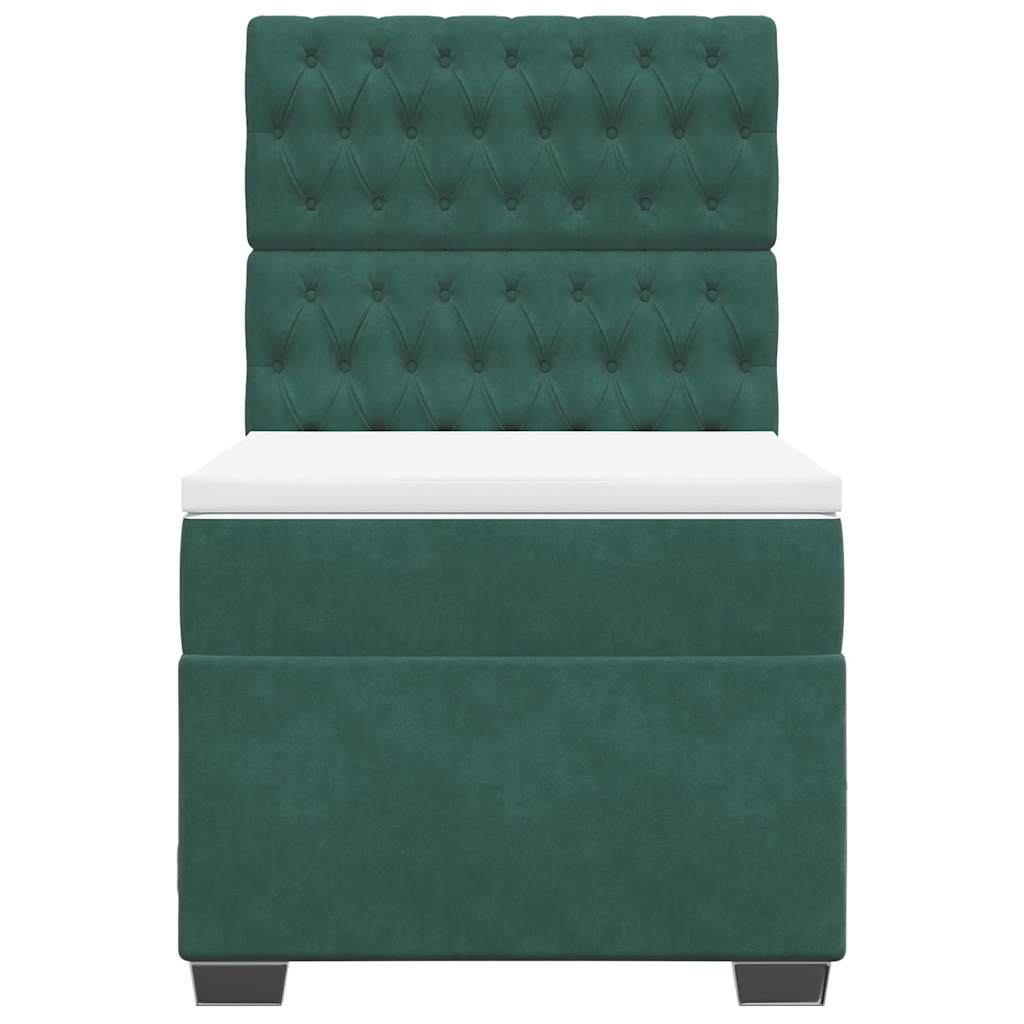 Boxspring met matras fluweel donkergroen 90x190 cm is nu te koop bij PeponiXL, paradijselijk wonen!