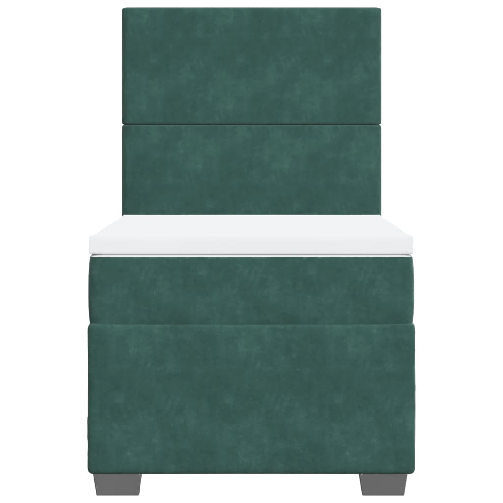 Boxspring met matras fluweel donkergroen 90x200 cm is nu te koop bij PeponiXL, paradijselijk wonen!