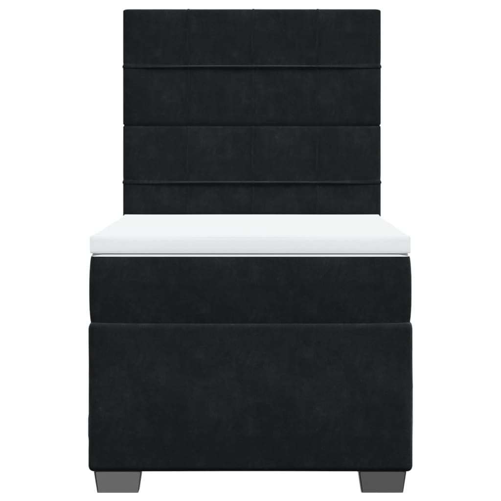 Boxspring met matras fluweel zwart 90x200 cm is nu te koop bij PeponiXL, paradijselijk wonen!