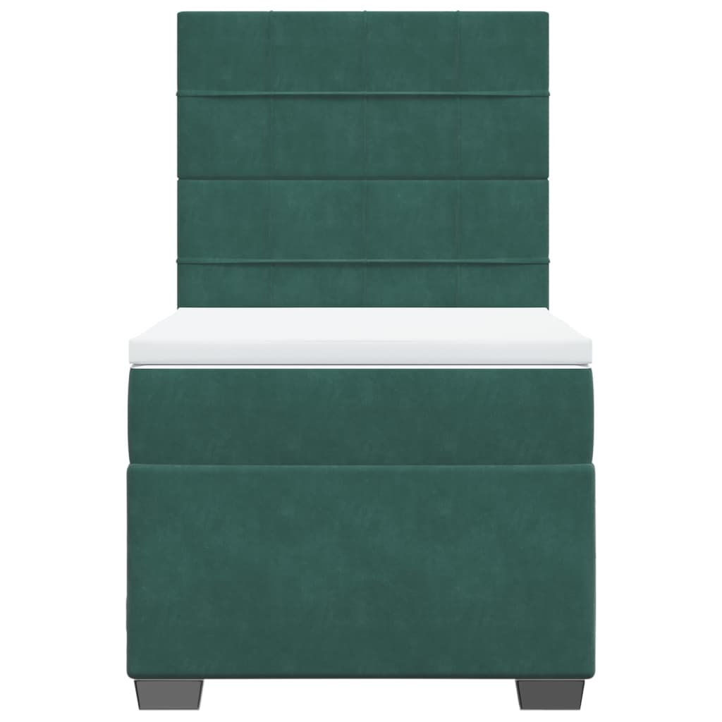 Boxspring met matras fluweel donkergroen 90x200 cm is nu te koop bij PeponiXL, paradijselijk wonen!