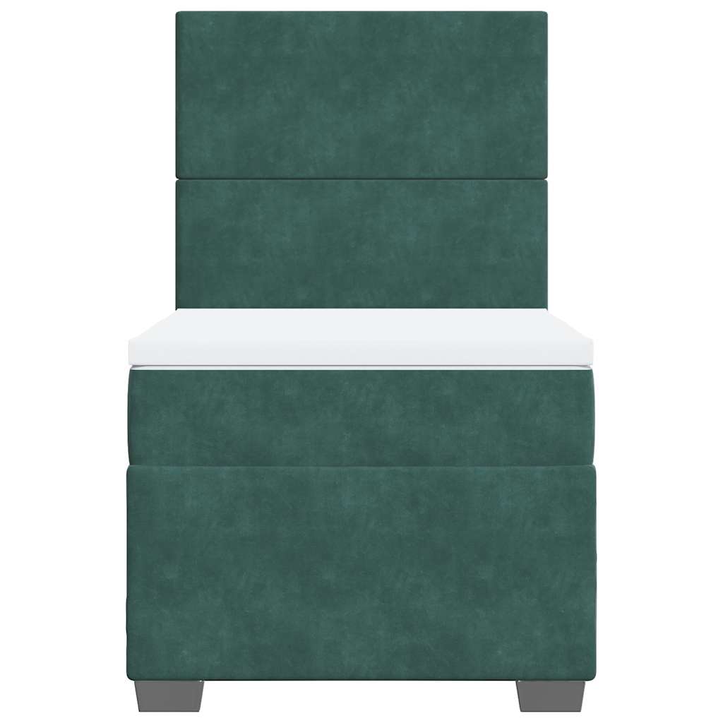Boxspring met matras fluweel donkergroen 100x200 cm is nu te koop bij PeponiXL, paradijselijk wonen!