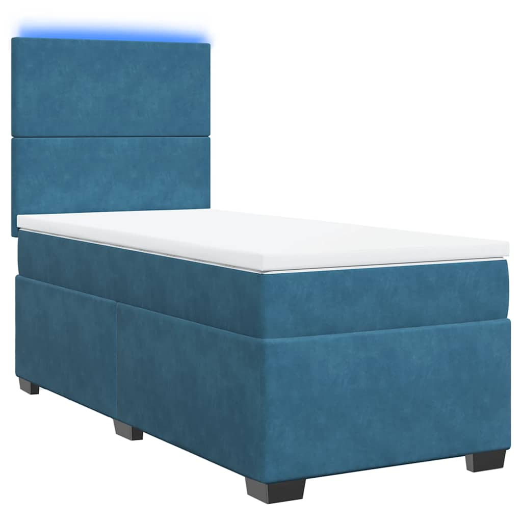 Boxspring met matras fluweel blauw 100x200 cm is nu te koop bij PeponiXL, paradijselijk wonen!