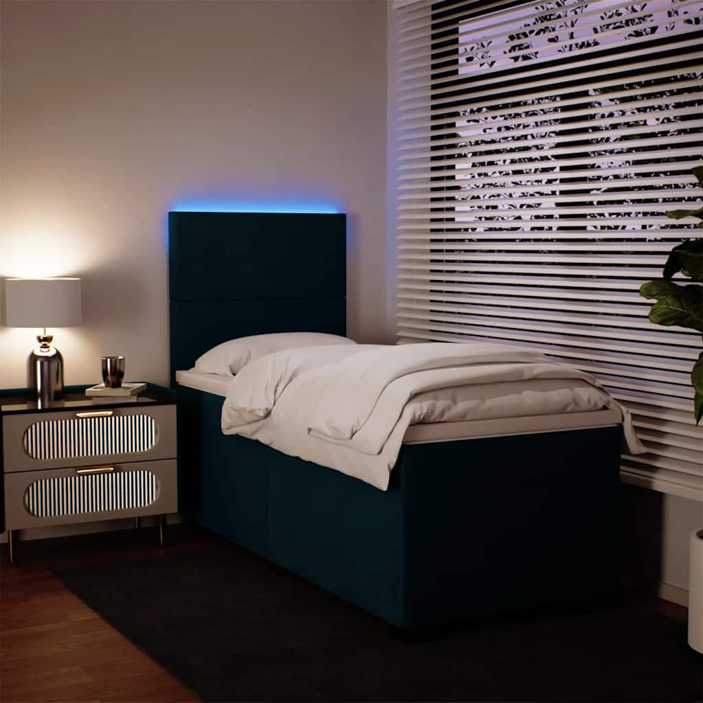 Boxspring met matras fluweel blauw 100x200 cm is nu te koop bij PeponiXL, paradijselijk wonen!