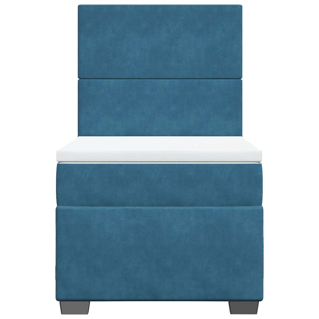Boxspring met matras fluweel blauw 100x200 cm is nu te koop bij PeponiXL, paradijselijk wonen!