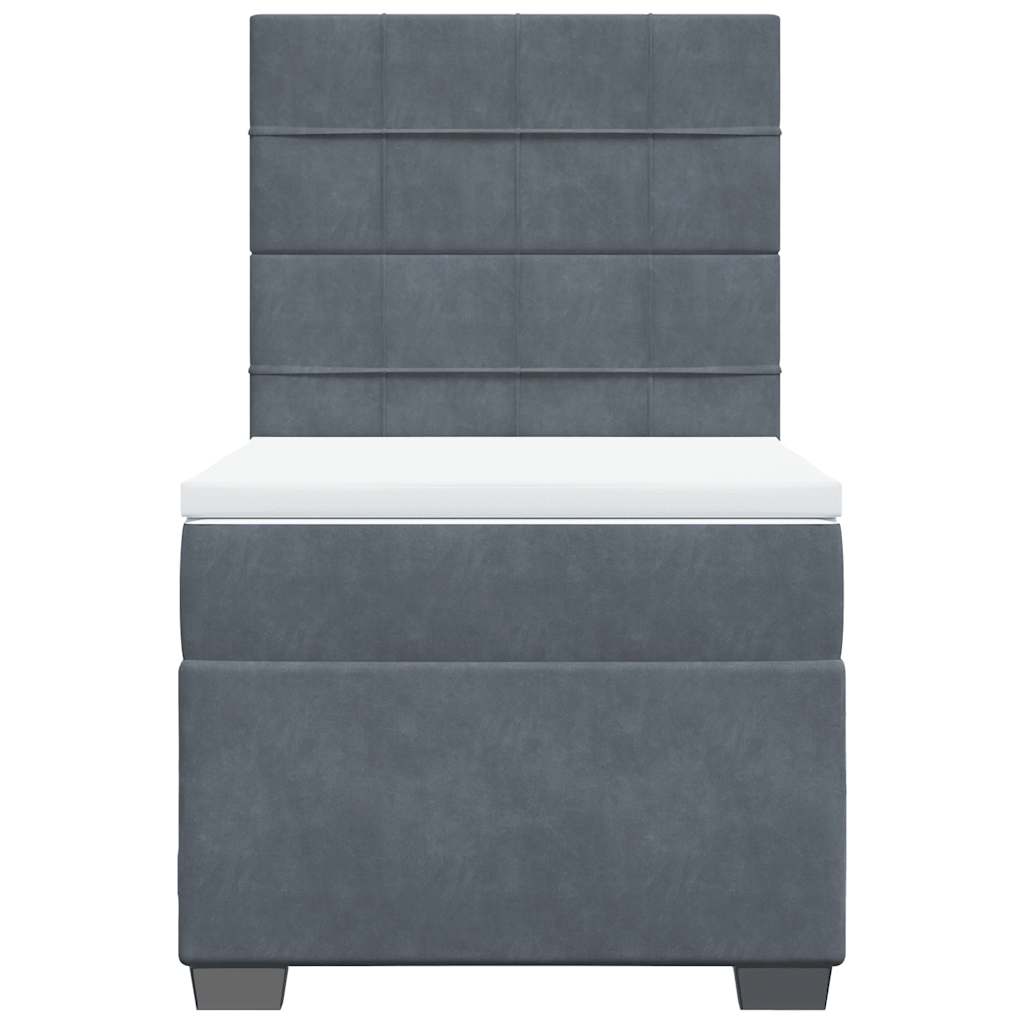 Boxspring met matras fluweel donkergrijs 100x200 cm is nu te koop bij PeponiXL, paradijselijk wonen!