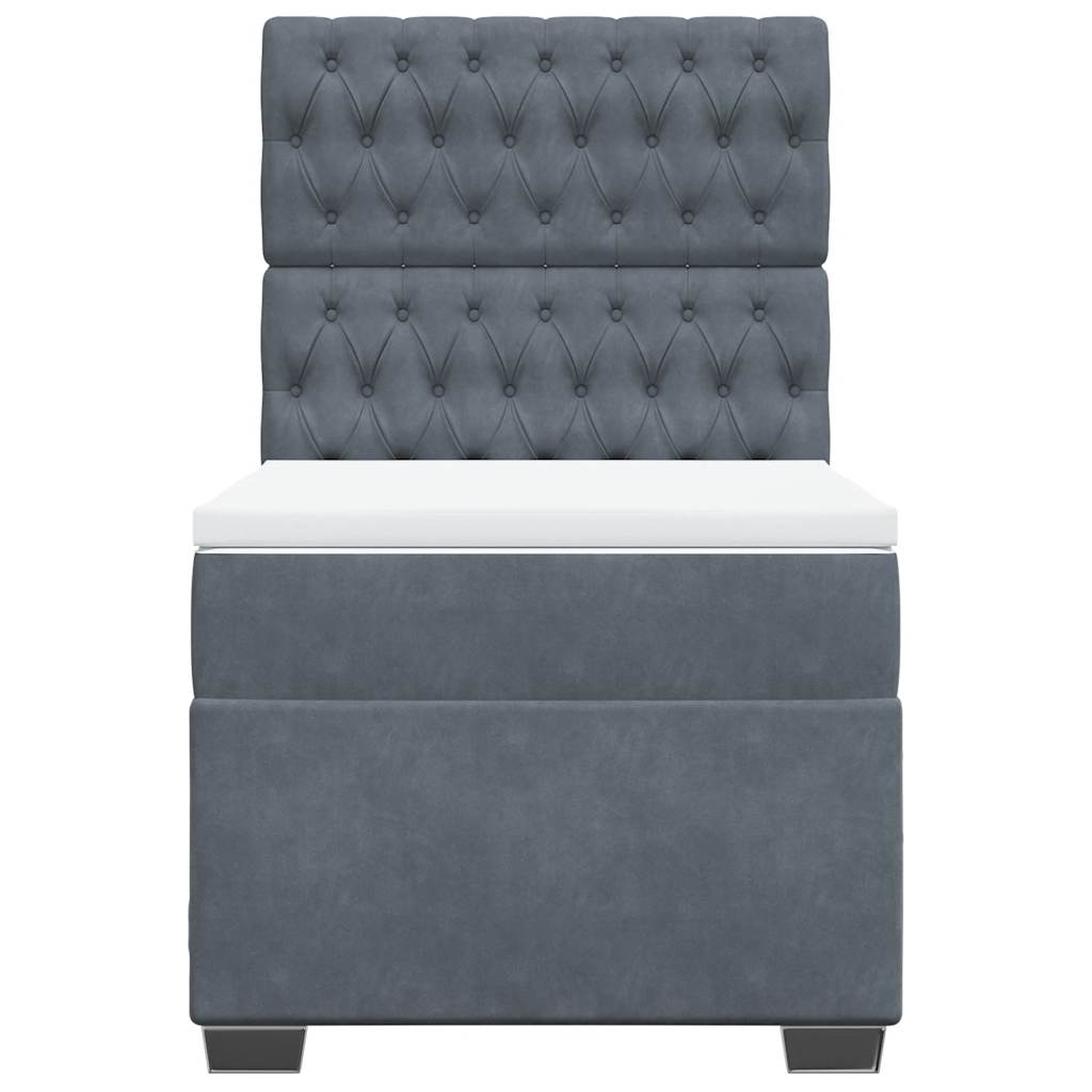 Boxspring met matras fluweel donkergrijs 100x200 cm is nu te koop bij PeponiXL, paradijselijk wonen!