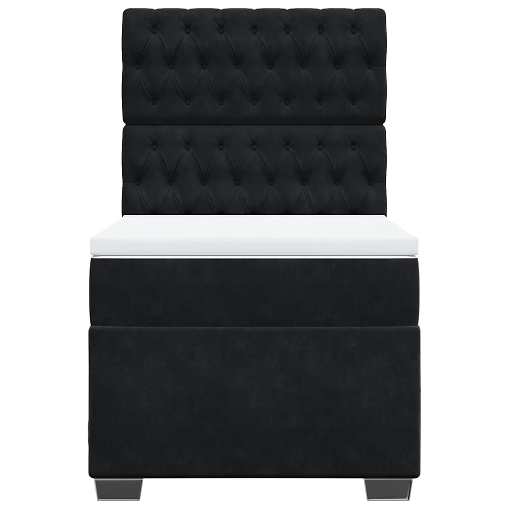 Boxspring met matras fluweel zwart 100x200 cm is nu te koop bij PeponiXL, paradijselijk wonen!