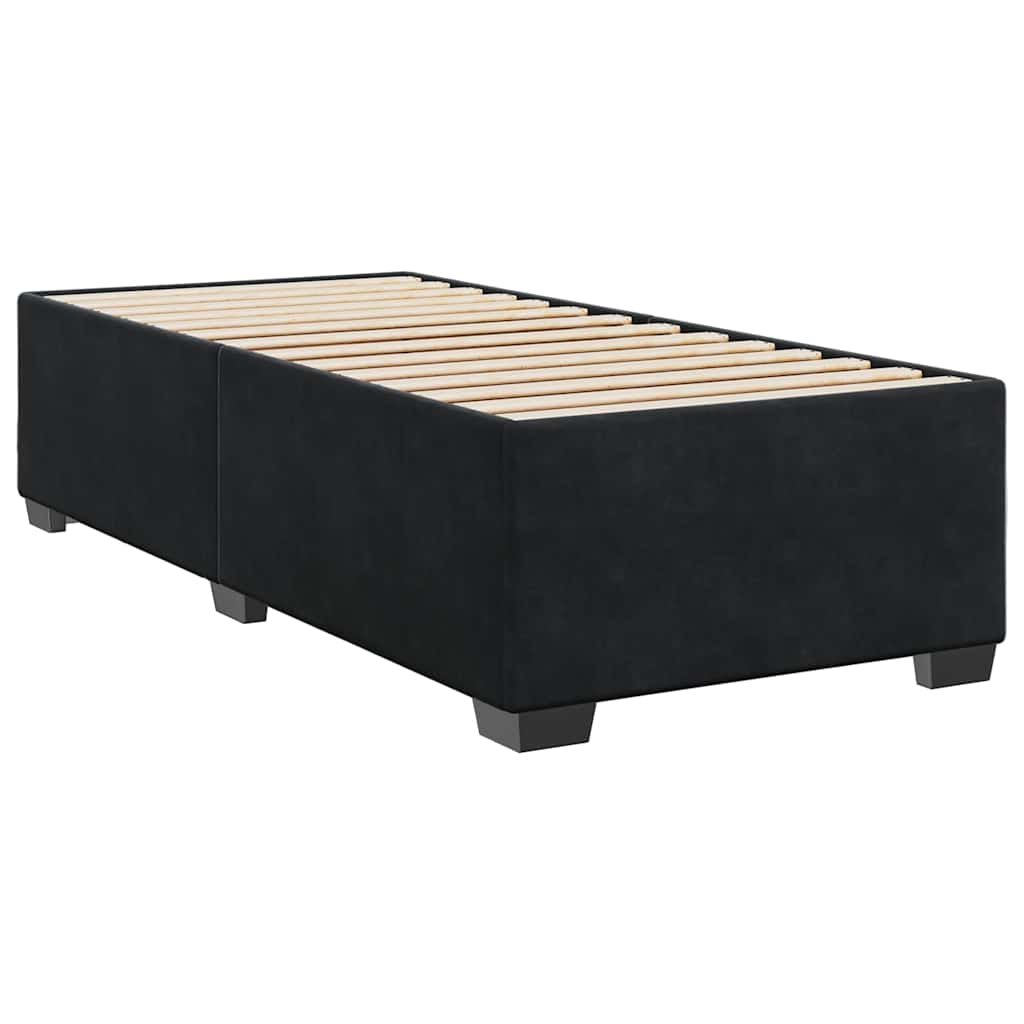 Boxspring met matras fluweel zwart 100x200 cm is nu te koop bij PeponiXL, paradijselijk wonen!