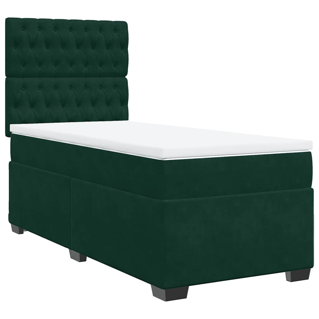 Boxspring met matras fluweel donkergroen 100x200 cm is nu te koop bij PeponiXL, paradijselijk wonen!