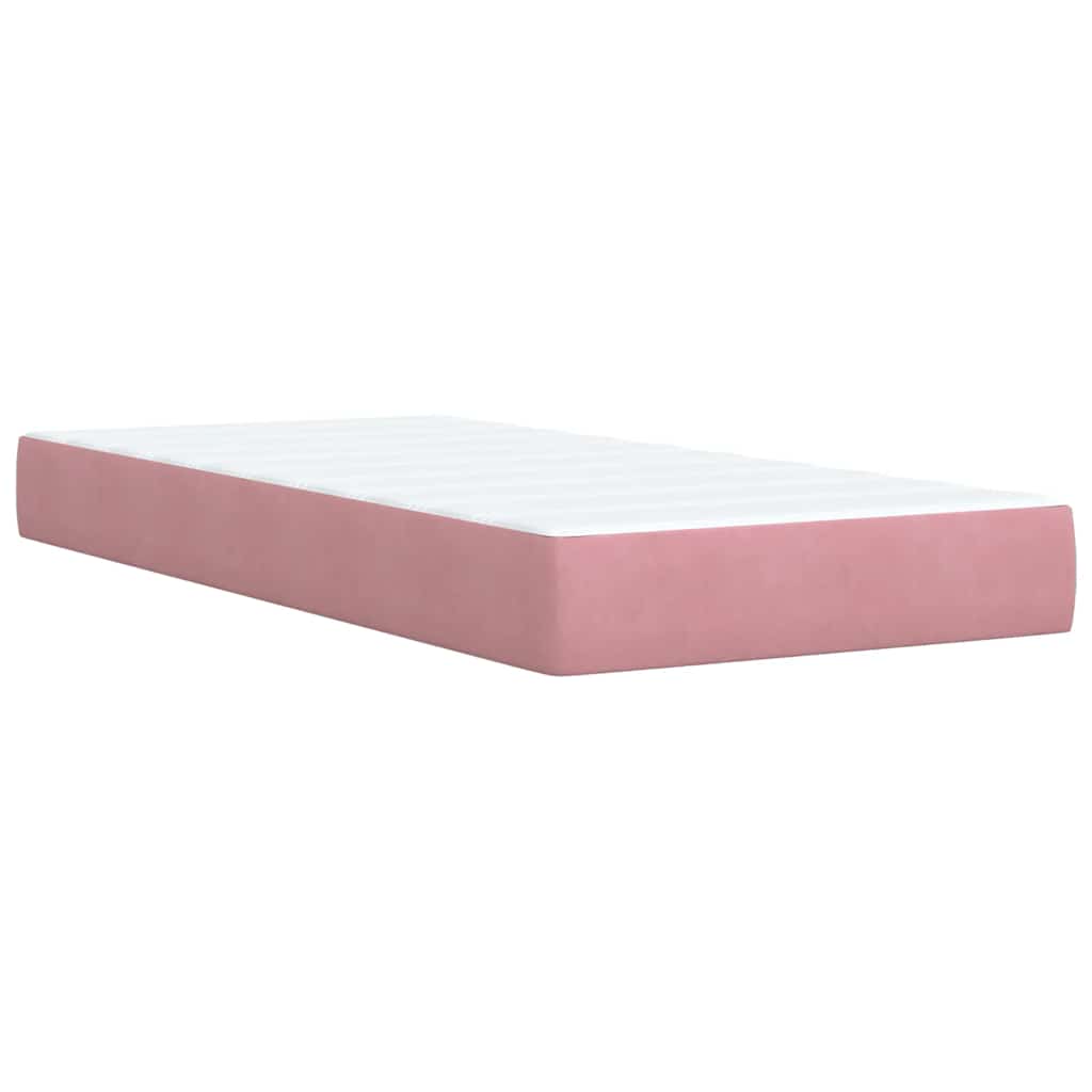 Boxspring met matras fluweel roze 100x200 cm is nu te koop bij PeponiXL, paradijselijk wonen!
