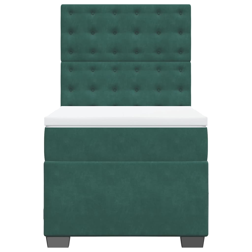 Boxspring met matras fluweel donkergroen 100x200 cm is nu te koop bij PeponiXL, paradijselijk wonen!
