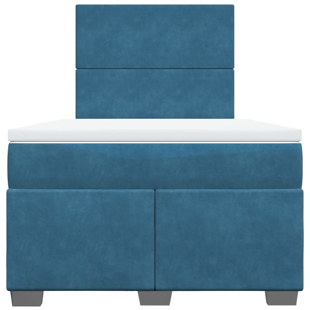 Boxspring met matras fluweel blauw 120x190 cm is nu te koop bij PeponiXL, paradijselijk wonen!