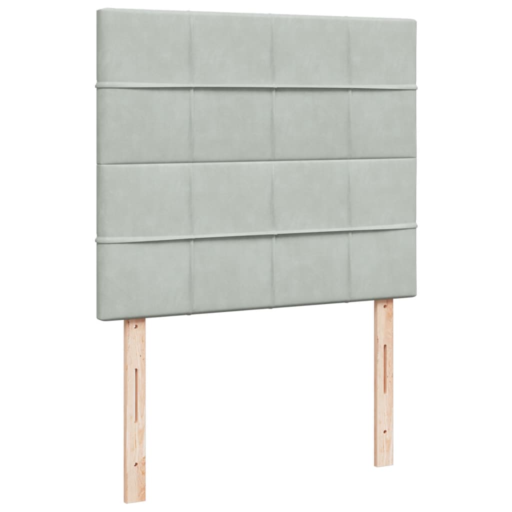 Boxspring met matras fluweel lichtgrijs 120x190 cm is nu te koop bij PeponiXL, paradijselijk wonen!