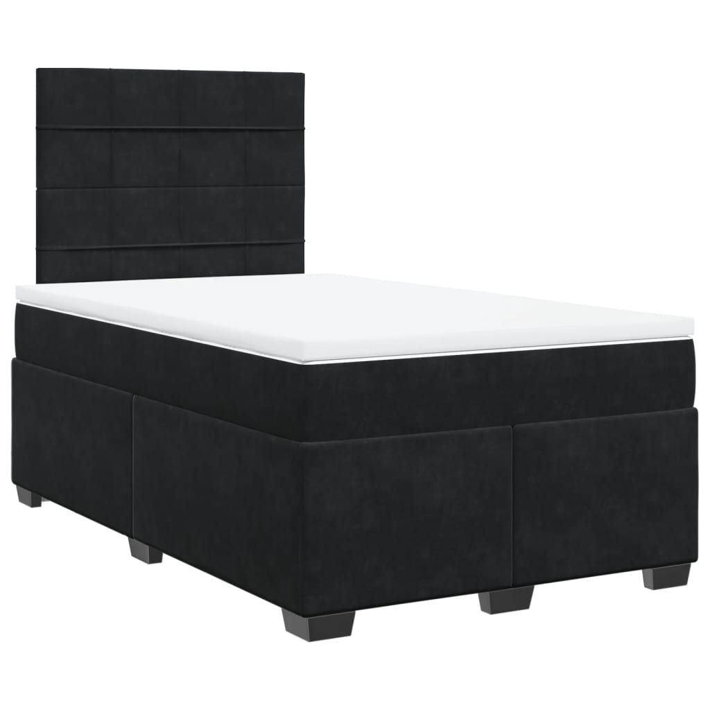 Boxspring met matras fluweel zwart 120x190 cm is nu te koop bij PeponiXL, paradijselijk wonen!