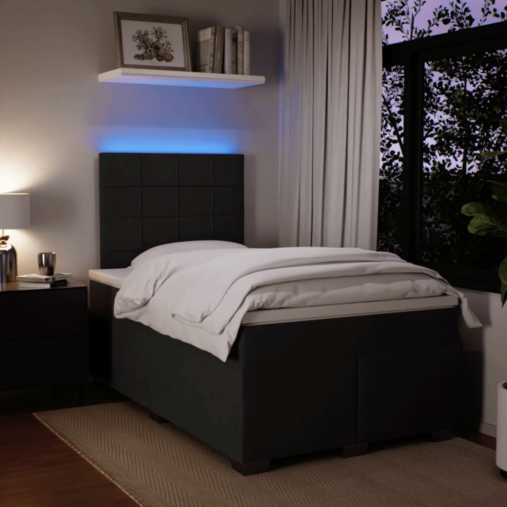 Boxspring met matras fluweel zwart 120x190 cm is nu te koop bij PeponiXL, paradijselijk wonen!